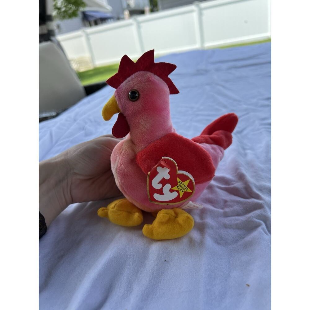 Ty Beanie Babies Strut the Rooster March 8, 1996 MWMT Free Shipping